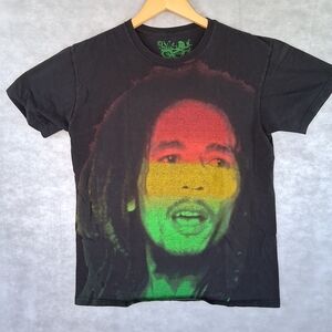 Bob Marley Graphic Print T-shirt : Size Medium : Black : 100% Cotton